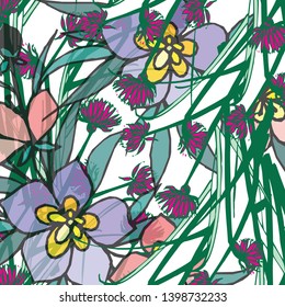 Fashionable pattern in small flowers. Floral background for textiles.