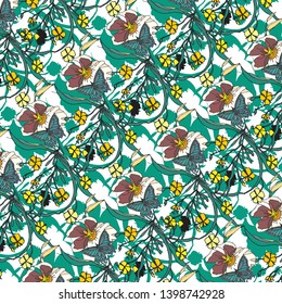 Fashionable pattern in small flowers. Floral background for textiles