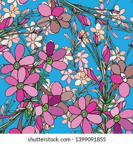 Fashionable pattern in small flowers. Floral background for textiles