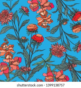 Fashionable pattern in small flowers. Floral background for textiles.