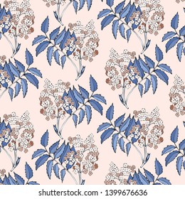 Fashionable pattern in small flowers. Floral background for textiles.