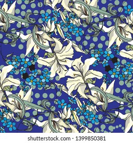 Fashionable pattern in small flowers. Floral background for textiles.