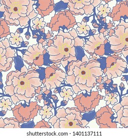 Fashionable pattern in small flowers. Floral background for textiles.