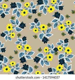 Fashionable pattern in small flowers. Floral background for textiles