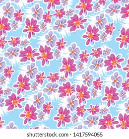 Fashionable pattern in small flowers. Floral background for textiles