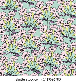 Fashionable pattern in small flowers. Floral background for textiles.