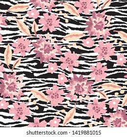 Fashionable pattern in small flowers. Floral background for textiles.