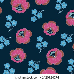 Fashionable pattern in small flowers. Floral background for textiles.