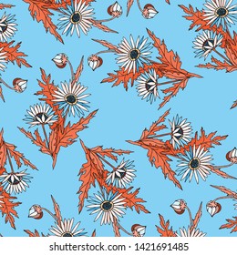 Fashionable pattern in small flowers. Floral background for textiles
