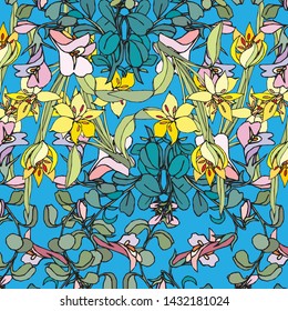 Fashionable pattern in small flowers. Floral background for textiles.