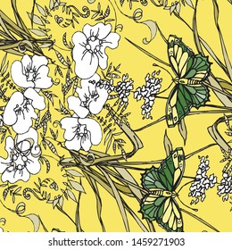 Fashionable pattern in small flowers. Floral background for textiles.
