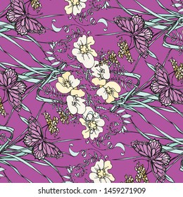 Fashionable pattern in small flowers. Floral background for textiles.