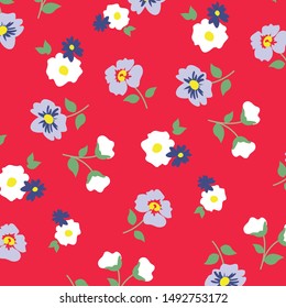Fashionable pattern in small flowers. Floral background for textiles.