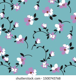 Fashionable pattern in small flowers. Floral background for textiles.