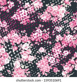 Fashionable pattern in small flowers. Floral background for textiles. Liberty style. fabric, covers, manufacturing, wallpapers, print, gift wrap.