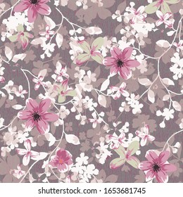 Fashionable pattern in small flowers. Floral background for textiles. Liberty style. fabric, covers, manufacturing, wallpapers, print, gift wrap.