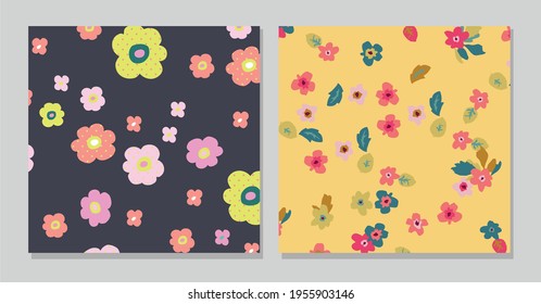 Fashionable pattern in small flowers. Floral background for textiles.