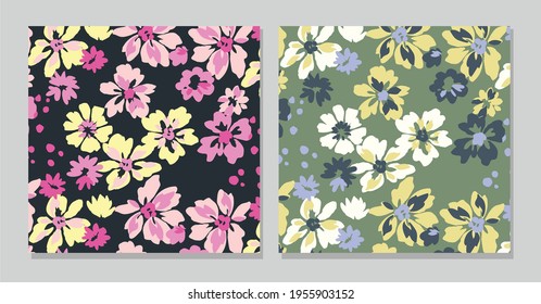 Fashionable pattern in small flowers. Floral background for textiles.