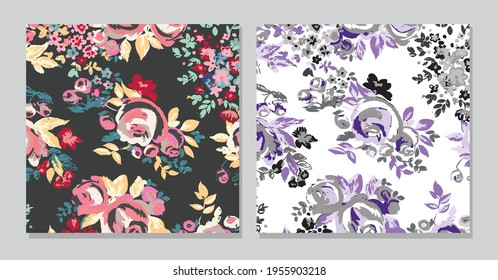 Fashionable pattern in small flowers. Floral background for textiles.