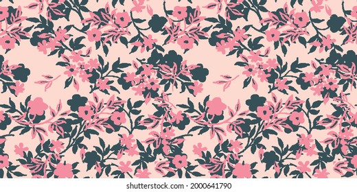 Fashionable pattern in small flowers. Floral background for textiles. Liberty style. fabric, covers, manufacturing, wallpapers, print, gift wrap.