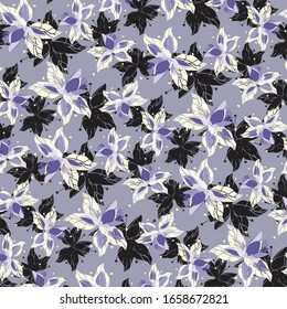 Fashionable pattern in small flowers Vector illustration of a beautiful floral bouquet
