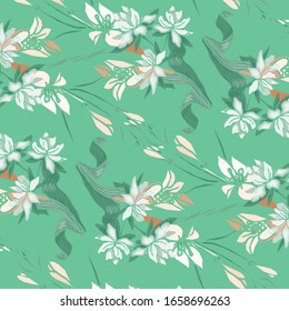Diseño de moda en flores pequeñas Dibujo vectorial de un hermoso ramo floral