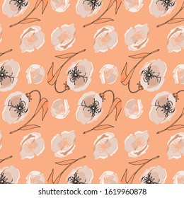 Fashionable pattern vector with small flowers and leaves