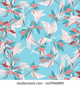 Fashionable pattern vector with small flowers and leaves