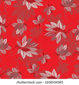 Patrón de moda en vectores con flores y hojas pequeñas