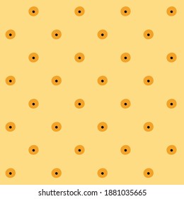 Patrón de moda, puntos de polka amarillos con puntos negros sobre un fondo amarillo claro, patrón ininterrumpido