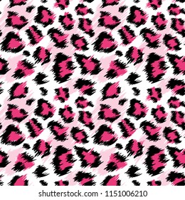 Fashionable Pink Leopard Seamless Pattern. Stylized Spotted Animal Skin Background for Fashion, Print, Wallpaper, Fabric. Vector illustration