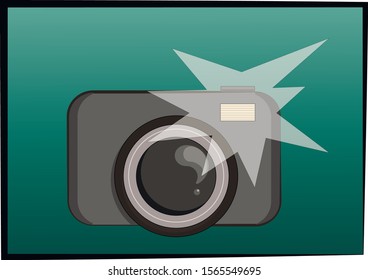 Fashionable retro camera with flash