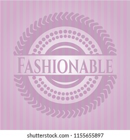 Fashionable retro pink emblem