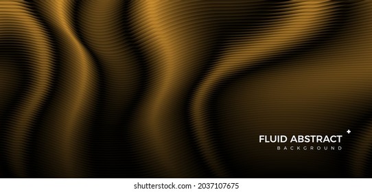 Fashionable ripple dynamic high-grade black gold blend fluid gradient abstract background