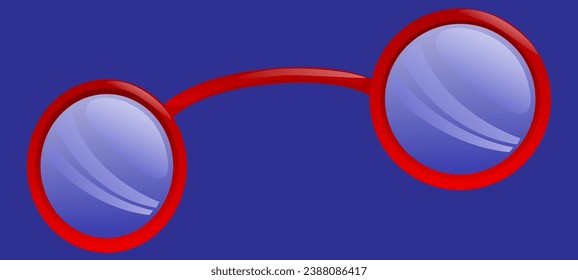 modische Rundbrille mit roten Rahmen