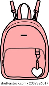 a Fashionable School Bag Illustration