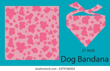 Fashionable Seamless Cow Pattern Dog Bandana Design, Dog Bandana Design with an Abstract Seamless Animal Pattern, Dalmatian or Cow Seamless Pattern.