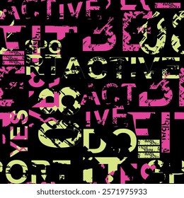 Fashionable seamless pattern with abstract elements. For Girls sportswear, textiles, vinyl, and more
