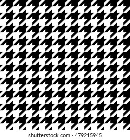 Fashionable seamless pattern hundstuth black and white textiles