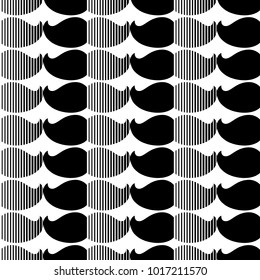 Fashionable Seamless pattern with a mustache. Minimal trendy ornate. Vector  illustration.