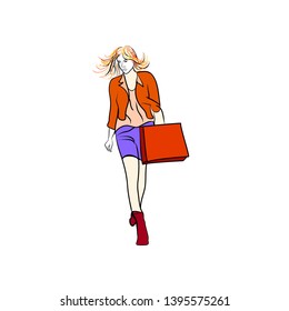 Fashionable and Shoping Fun Logo Beauty modeling