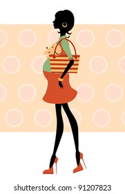 Fashionable silhouette mom-to-be