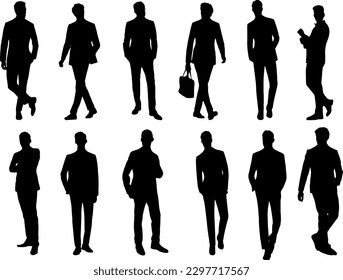 "Fashionable Silhouette: Vector Set of Suit-Wearing Model from Every View"
"Modeling Suave: Suit-Clad Model in Silhouette from Every Angle"