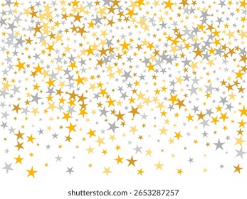 Modieuze zilver en goud stardust vector patroon. Veel sterrenstof spangles kerstdecoratie deeltjes. Baby douche ster stof ontwerp. Sparkle deeltjes begroeting decor.