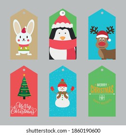 Fashionable and simple Christmas card set.  Christmas and New Year cards. stickers. 
