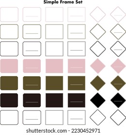 Fashionable and simple square frame set