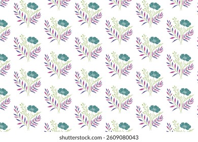 fashionable sketch floral stem pattern in seamless tile style for wrapping wallpaper textile fabric and modern home accessories

