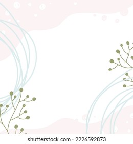 Fashionable square template with floral elements. Modern vector for social media, internet publishing, advertising banner
