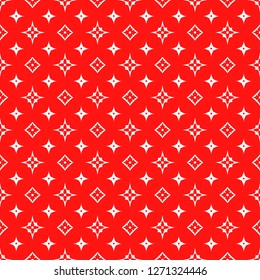 Fashionable stars and flowers. Red and white. Great background. Abstract, fabric, fashion graphics.