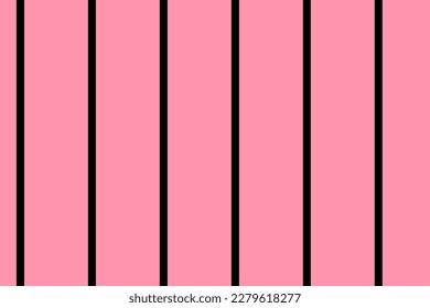 Fashionable and stylish black stripes on tender trendy pink color background. Seamless vector pattern for design and decoration.